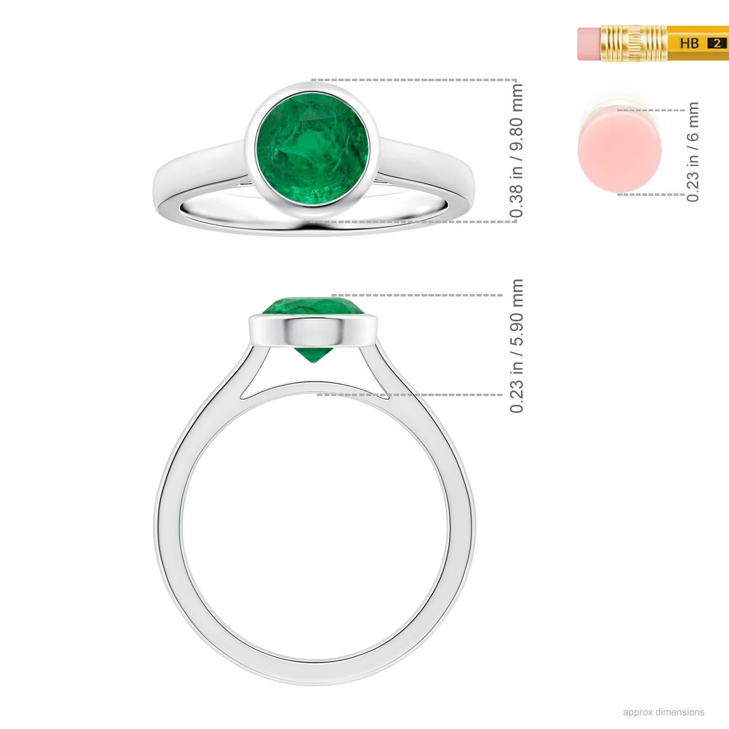 Angara Natural GIA zertifiziert Runde 1,81 ct Smaragd Solitär Ring in 14K Gold Damen im Angebot