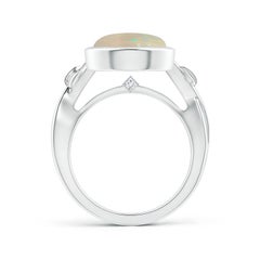 Angara Natural GIA Certified Round 2.39 ct Opal Solitaire Ring in 14K Solid Gold