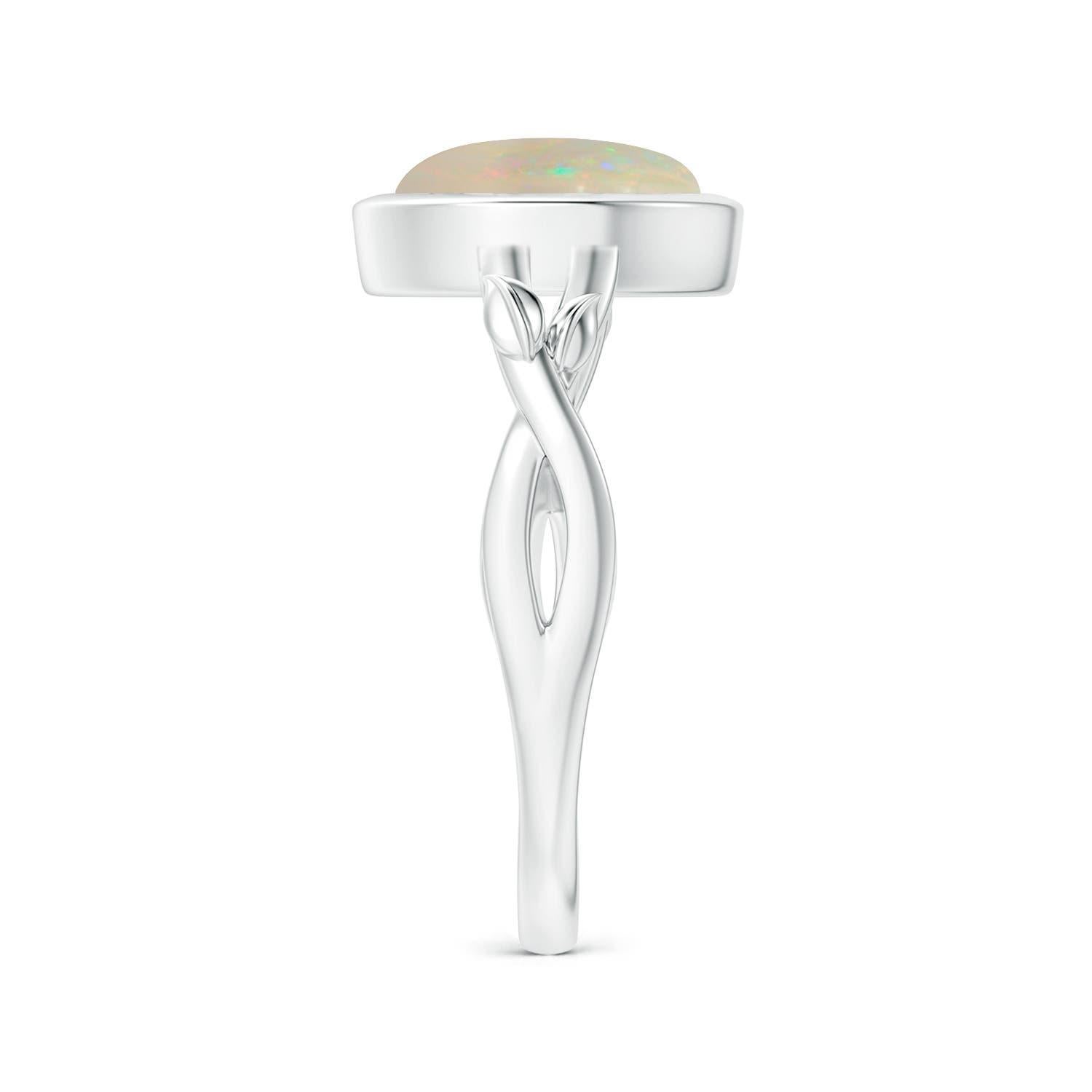 Angara Natural GIA zertifiziert Runde 2,39 ct Opal Solitär Ring in 14K Solid Gold (Rundschliff) im Angebot