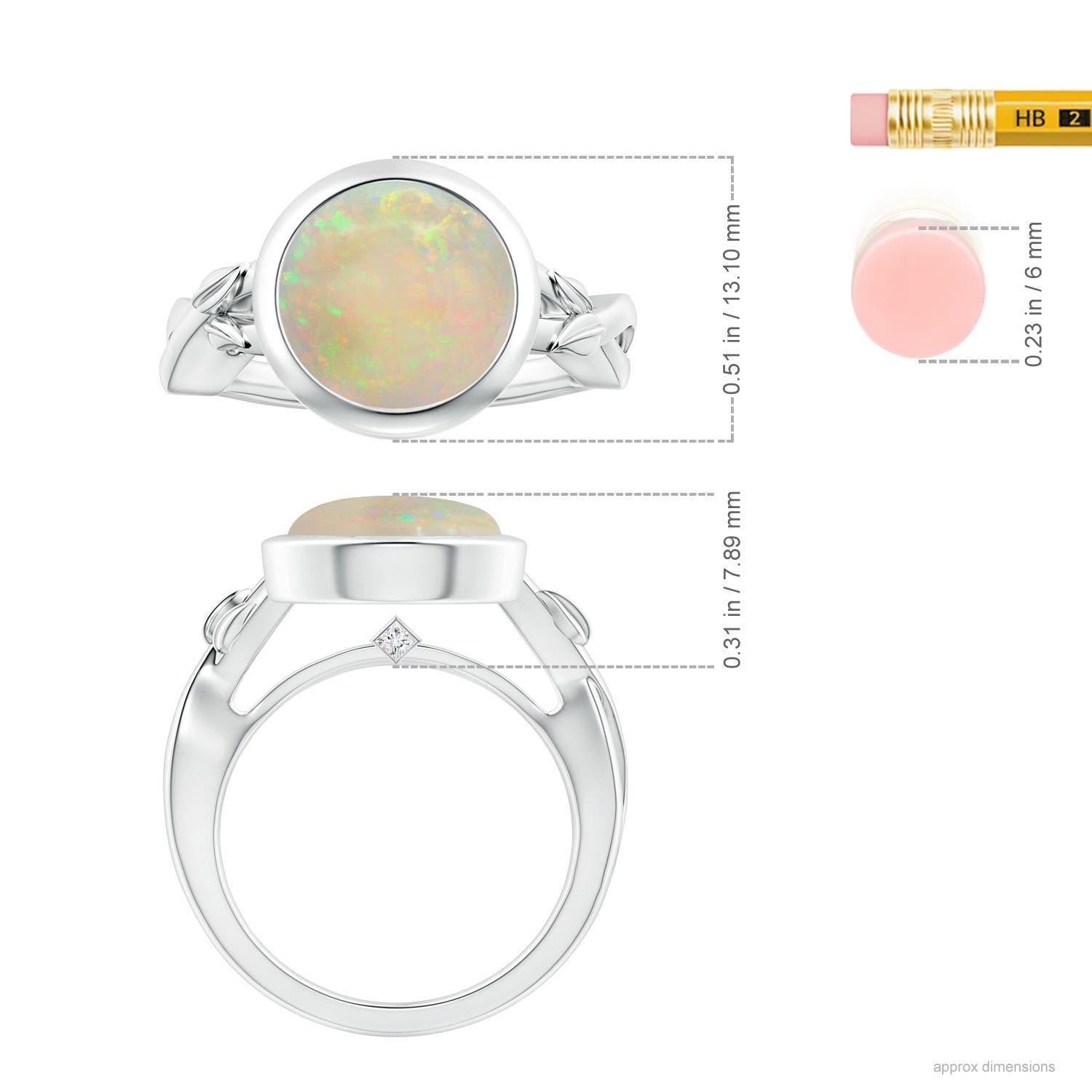 Angara Natural GIA zertifiziert Runde 2,39 ct Opal Solitär Ring in 14K Solid Gold Damen im Angebot