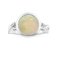 Angara Natural GIA zertifiziert Runde 2,39 ct Opal Solitär Ring in 14K Solid Gold