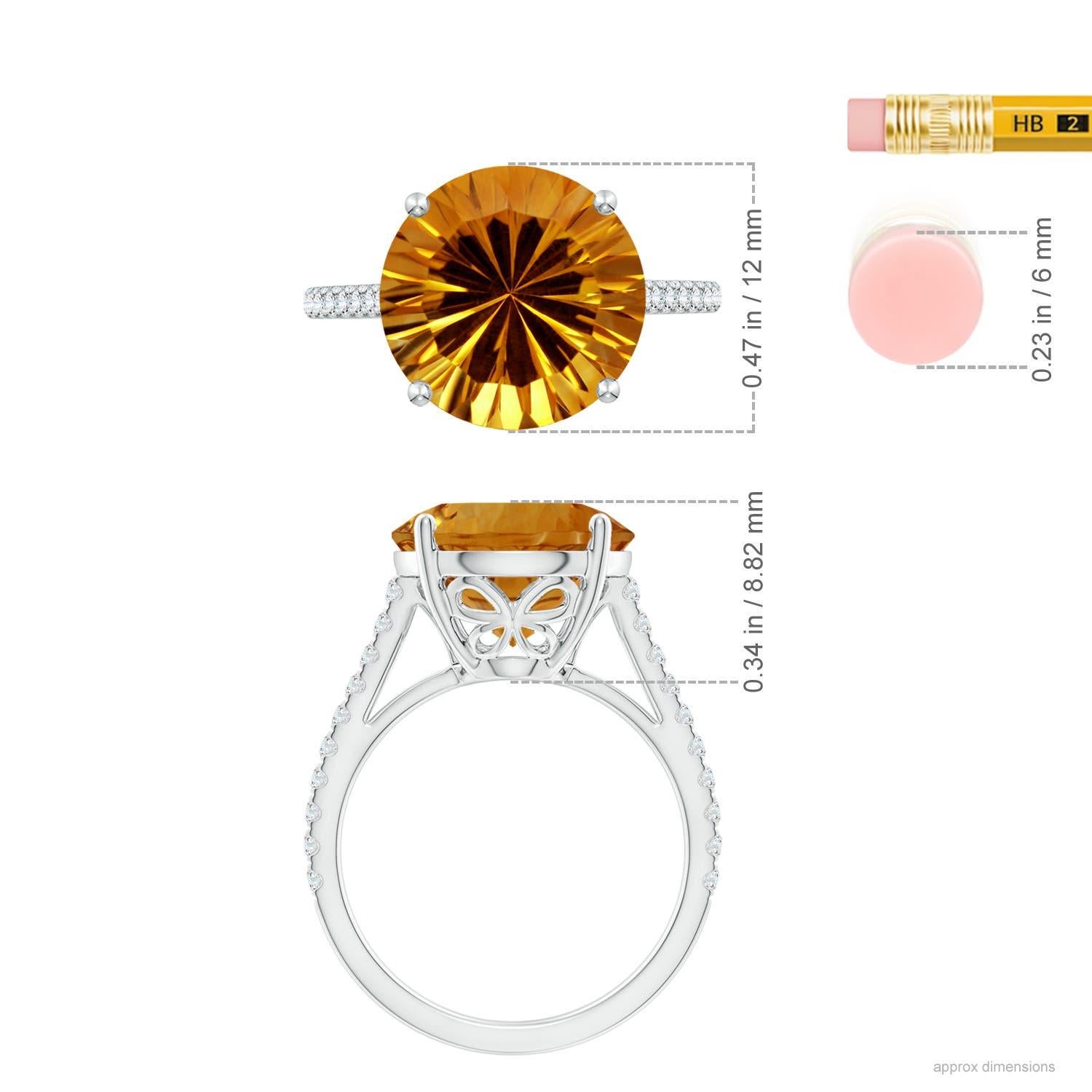 Donna Anello cocktail con citrino rotondo 5,77ct certificato GIA di Angara in oro massiccio 14K in vendita