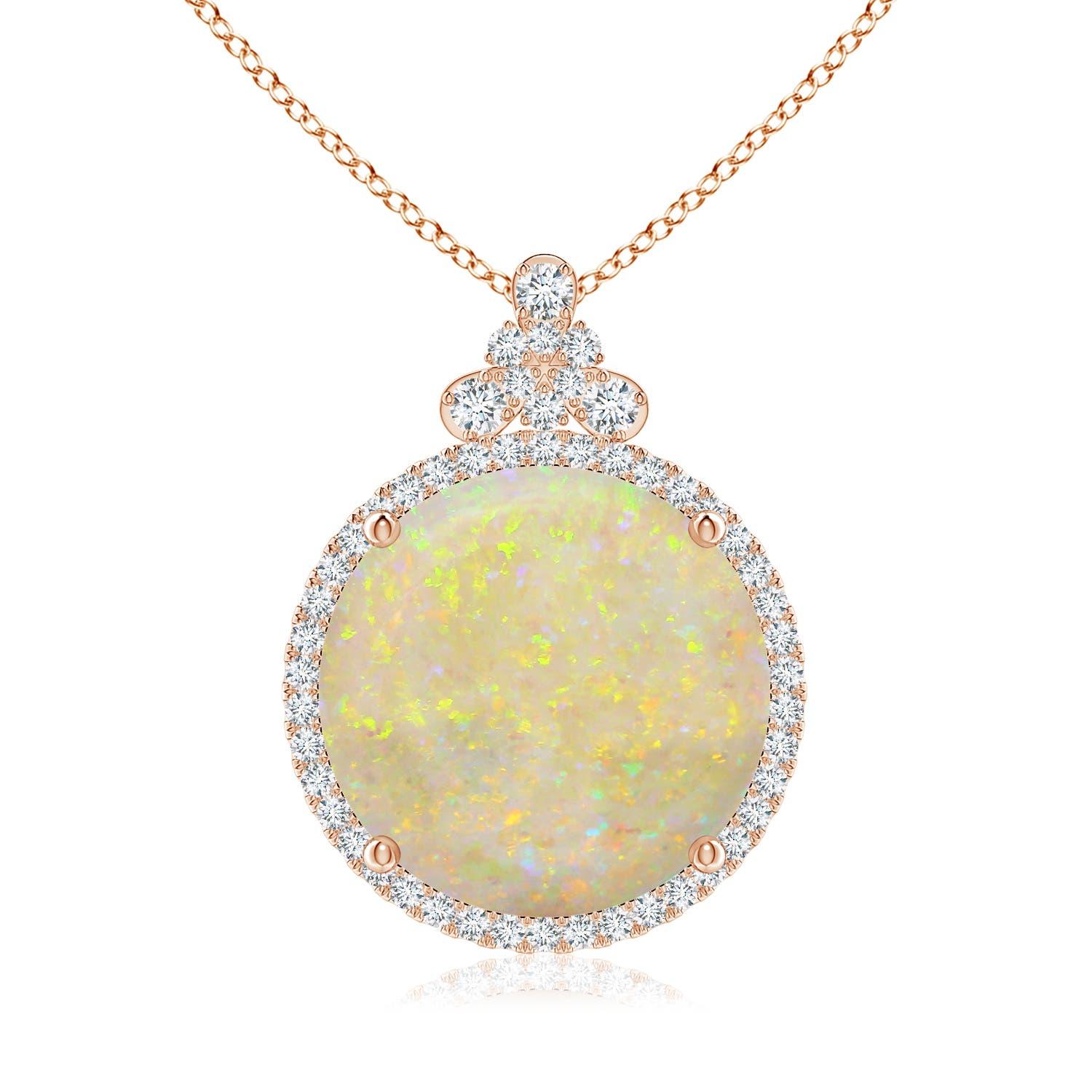Angara Natural GIA zertifiziert Runde 8,39 ct Opal Anhänger mit Diamant in 14K Gold im Angebot 4