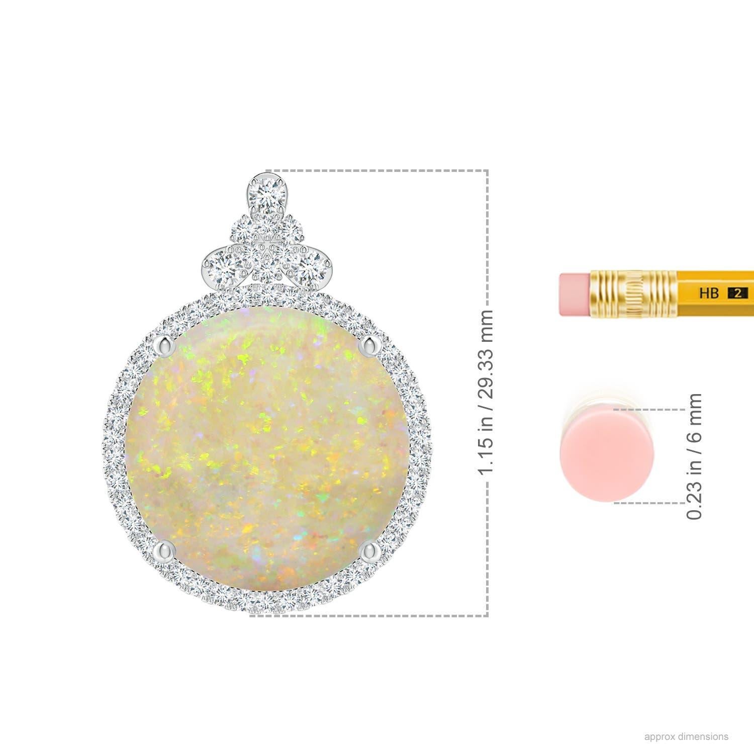 Angara Natural GIA zertifiziert Runde 8,39 ct Opal Anhänger mit Diamant in 14K Gold Damen im Angebot