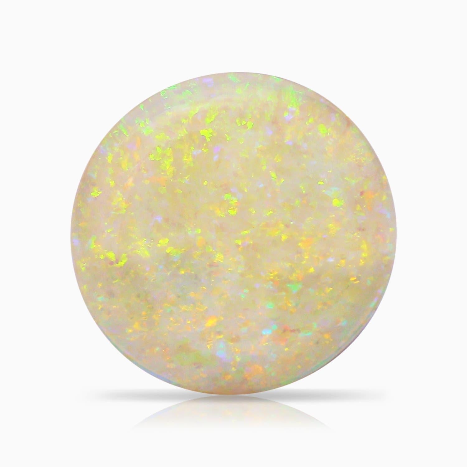 Angara Natural GIA zertifiziert Runde 8,39 ct Opal Anhänger mit Diamant in 14K Gold im Angebot 1