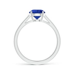 Anello solitario con zaffiro rotondo certificato GIA di Angara in oro 14 carati per donne