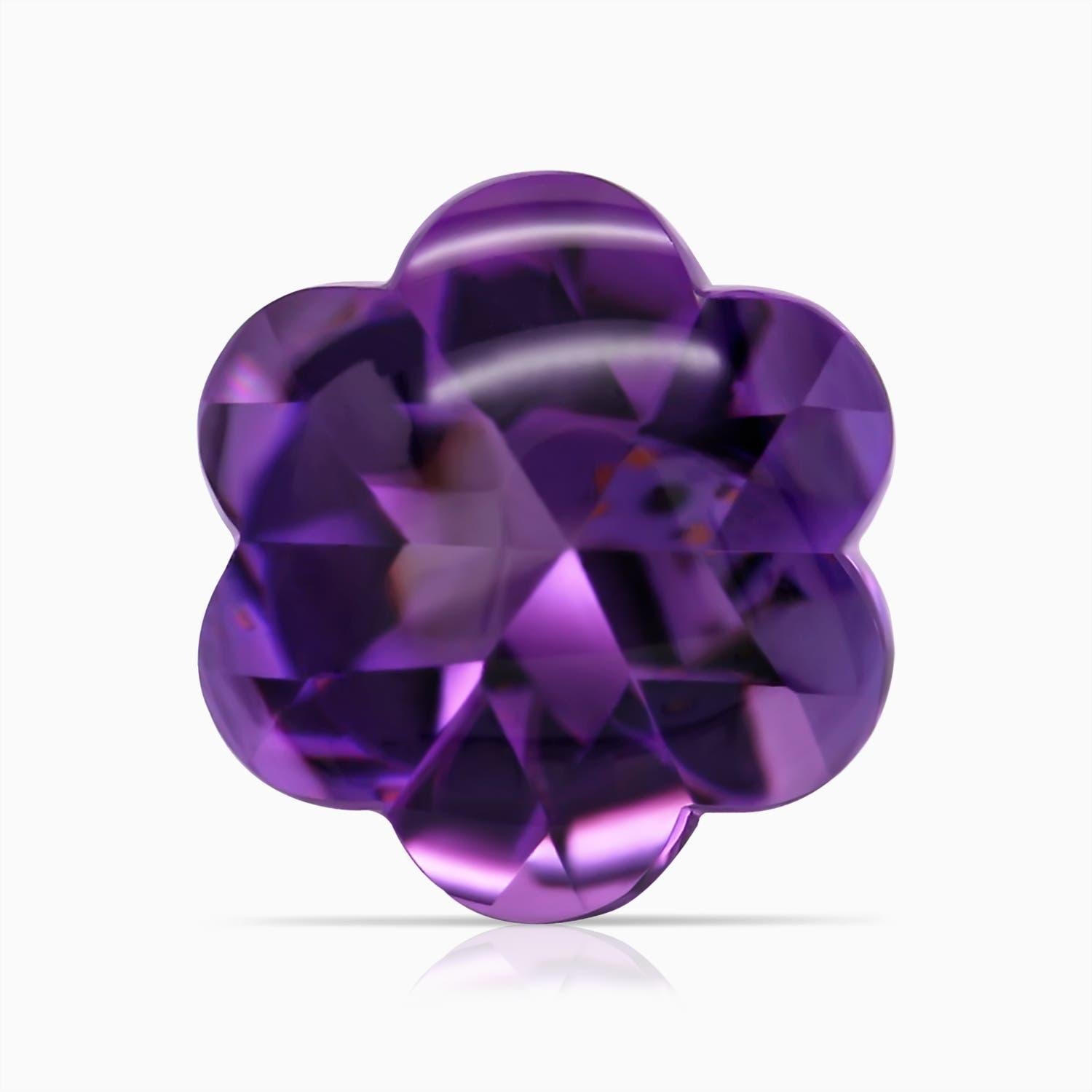 Anello con fiore di ametista a sei petali da 3,54 carati in oro 14K di Angara Nature certificato GIA in vendita 3