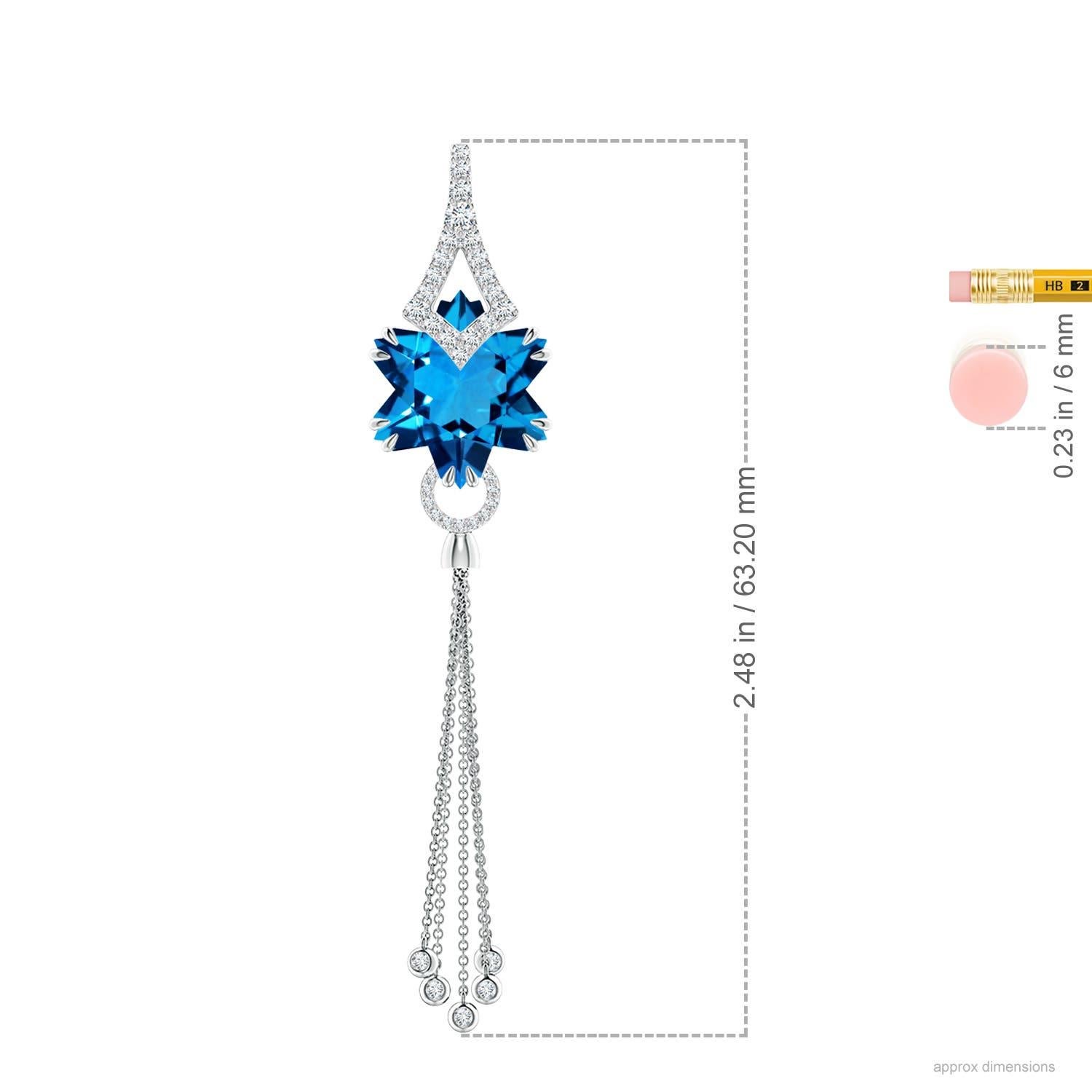 Angara Nature certificato GIA con taglio a fiocco di neve da 12,76 ct di Topazio Blu Svizzero in oro 14K In condizioni Nuovo in vendita a Los Angeles, CA
