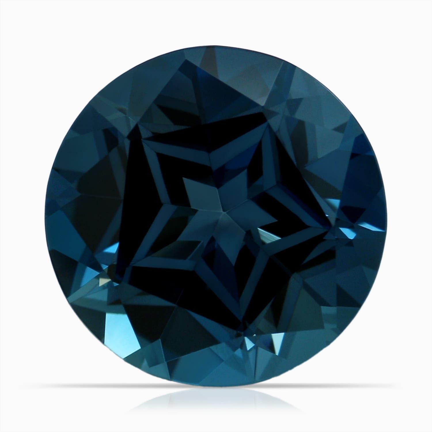 Angara Anillo de oro de 14 quilates con solitario natural certificado por la GIA de 11,22 ct de topacio azul de Londres en venta 2