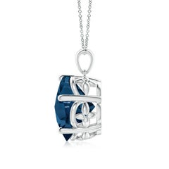 Angara Natural GIA Certified Solitaire 13.9ct London Blue Topaz Pendant 14K Gold