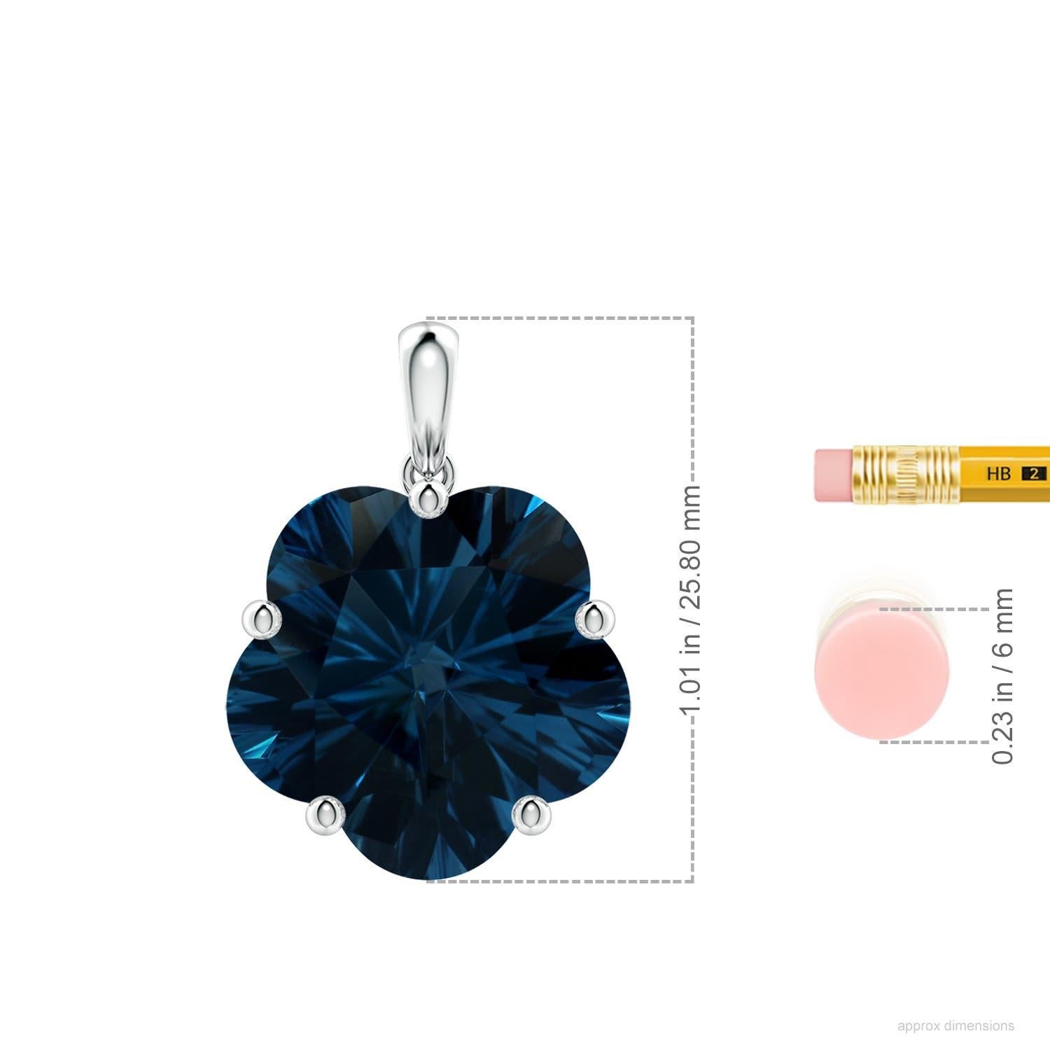 Ciondolo in oro 14K con Topazio Blu di Londra 13,9ct, certificato GIA da Angara. In condizioni Nuovo in vendita a Los Angeles, CA