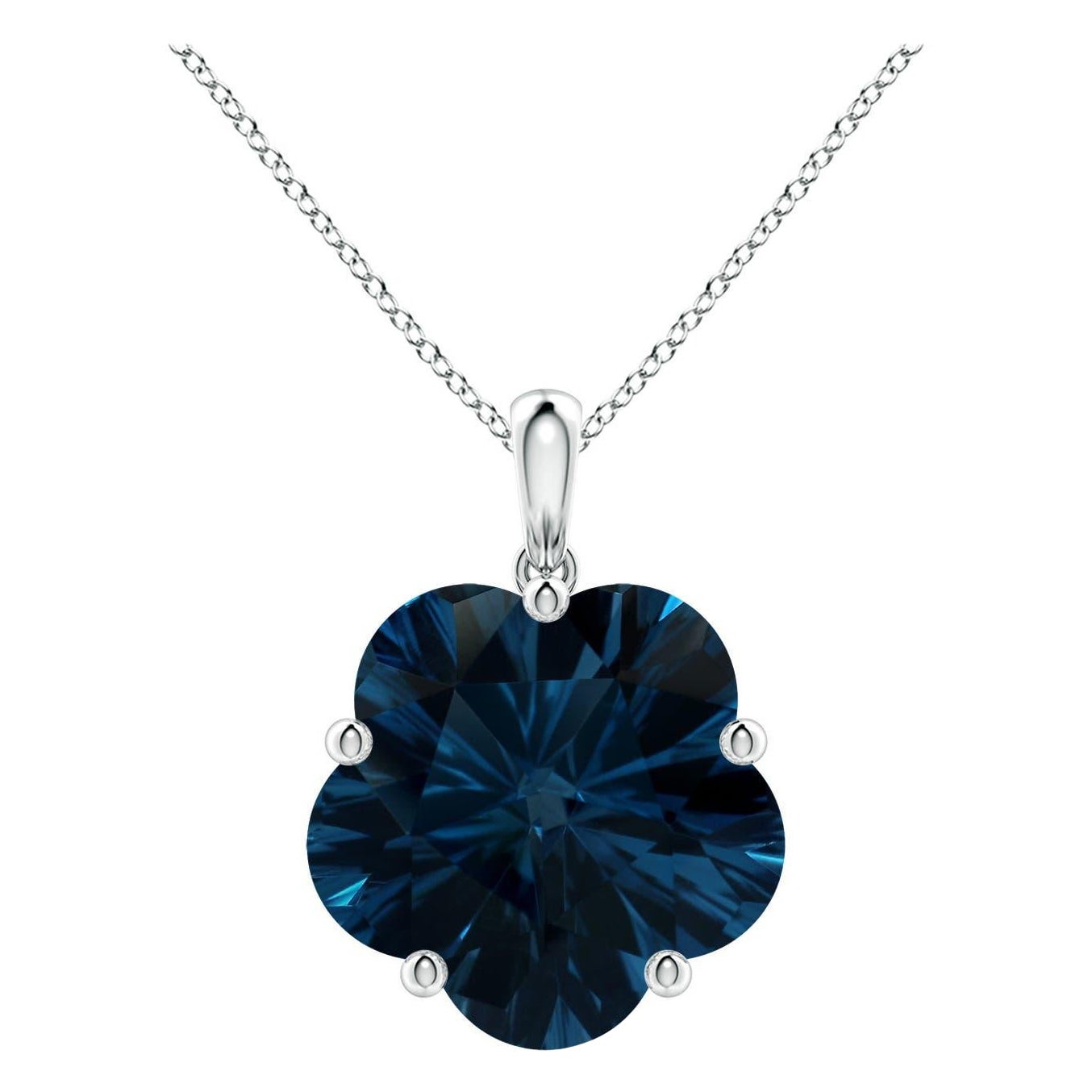 Ciondolo in oro 14K con Topazio Blu di Londra 13,9ct, certificato GIA da Angara.