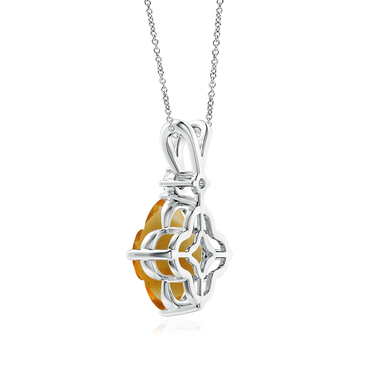 Angara Solitario Natural Certificado GIA Colgante de Citrino de 4,04 ct en Oro Macizo de 14K Corte mixto en venta
