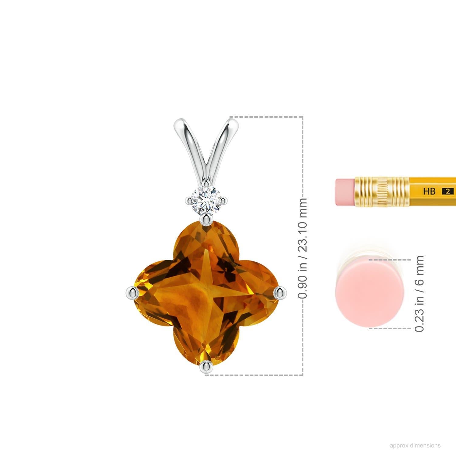Angara Solitario Natural Certificado GIA Colgante de Citrino de 4,04 ct en Oro Macizo de 14K en Nuevo estado para la venta en Los Angeles, CA