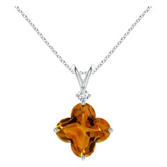 Ciondolo con citrino naturale di Angara certificato GIA da 4,04 carati in oro massiccio 14K