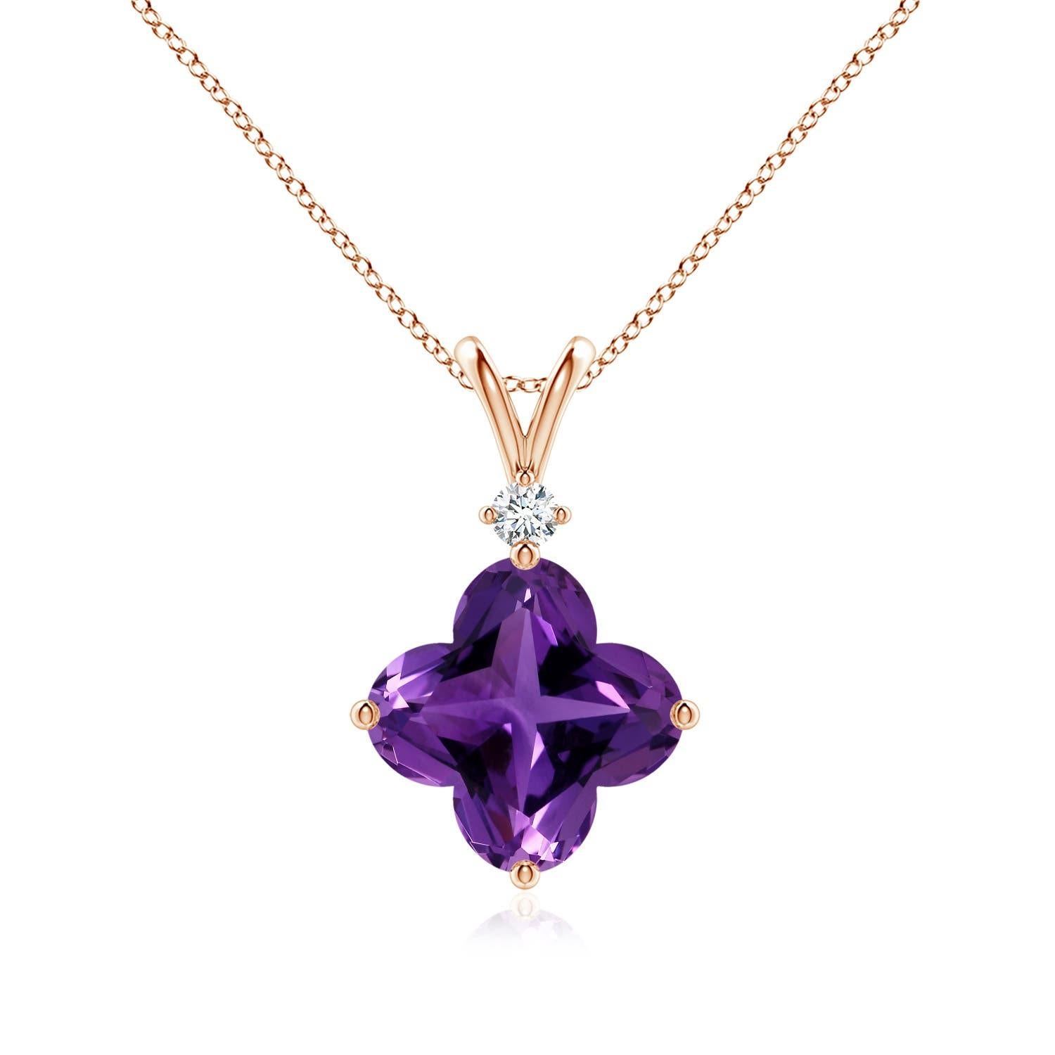 Angara Natural GIA zertifiziert Solitär 4,6ct Amethyst Anhänger in 14K massivem Gold im Angebot 4