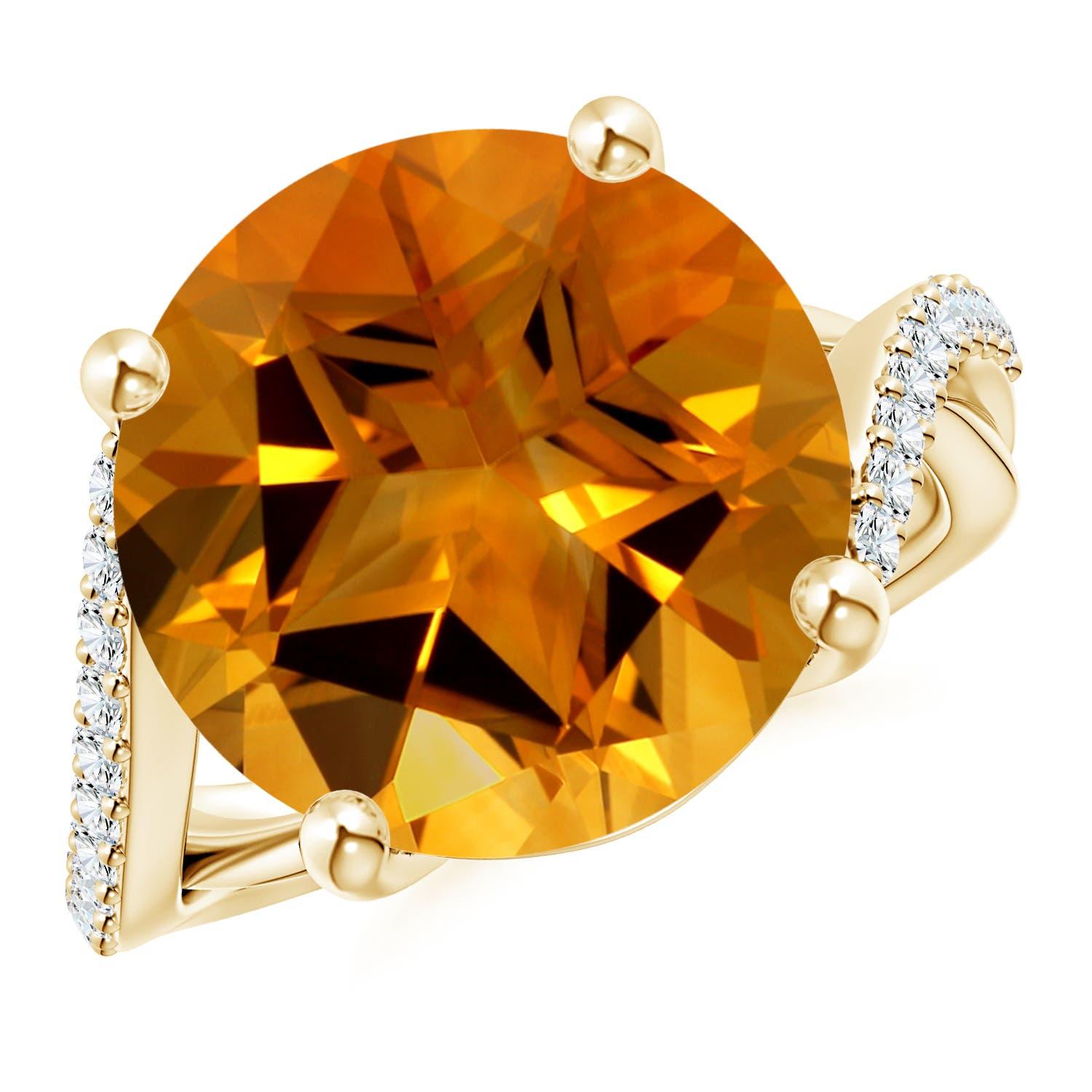 Bague en or 14 carats pour femme : Citrine solitaire de 9,03 carats certifiée par la GIA et naturelle en vente 5