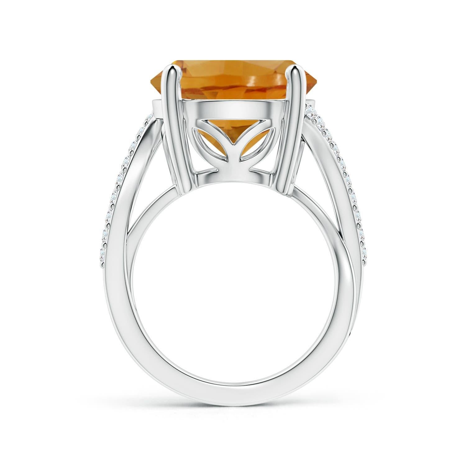 Taille ronde Bague en or 14 carats pour femme : Citrine solitaire de 9,03 carats certifiée par la GIA et naturelle en vente