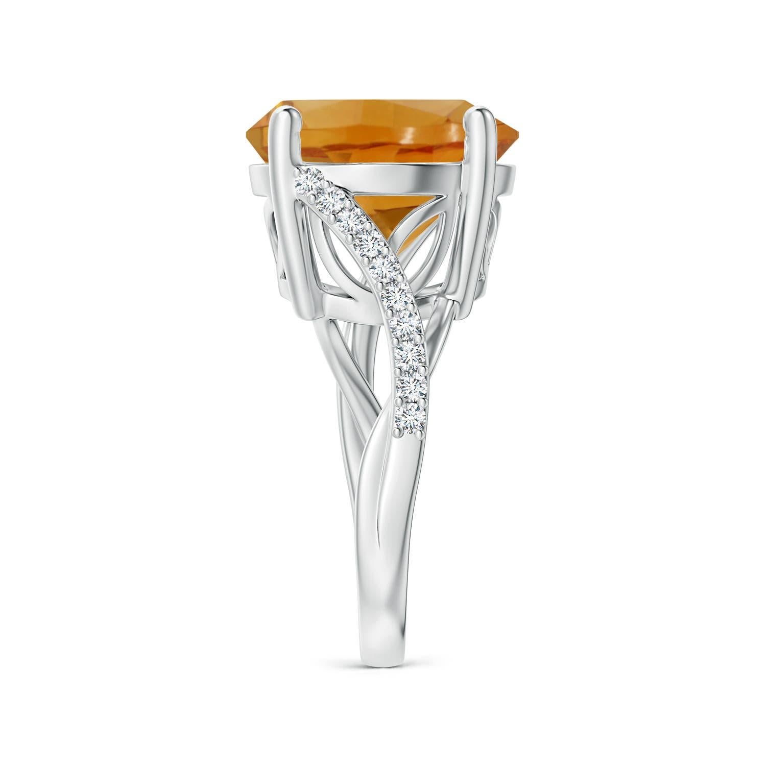 Bague en or 14 carats pour femme : Citrine solitaire de 9,03 carats certifiée par la GIA et naturelle Neuf - En vente à Los Angeles, CA