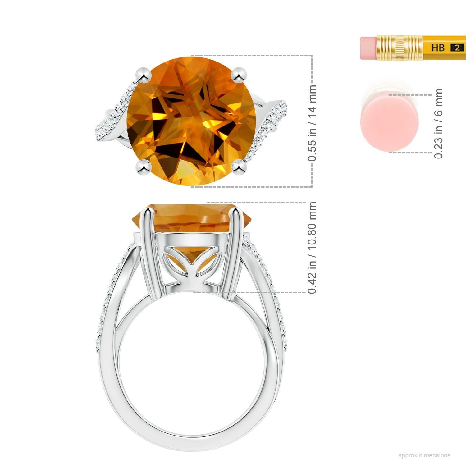Bague en or 14 carats pour femme : Citrine solitaire de 9,03 carats certifiée par la GIA et naturelle en vente 2
