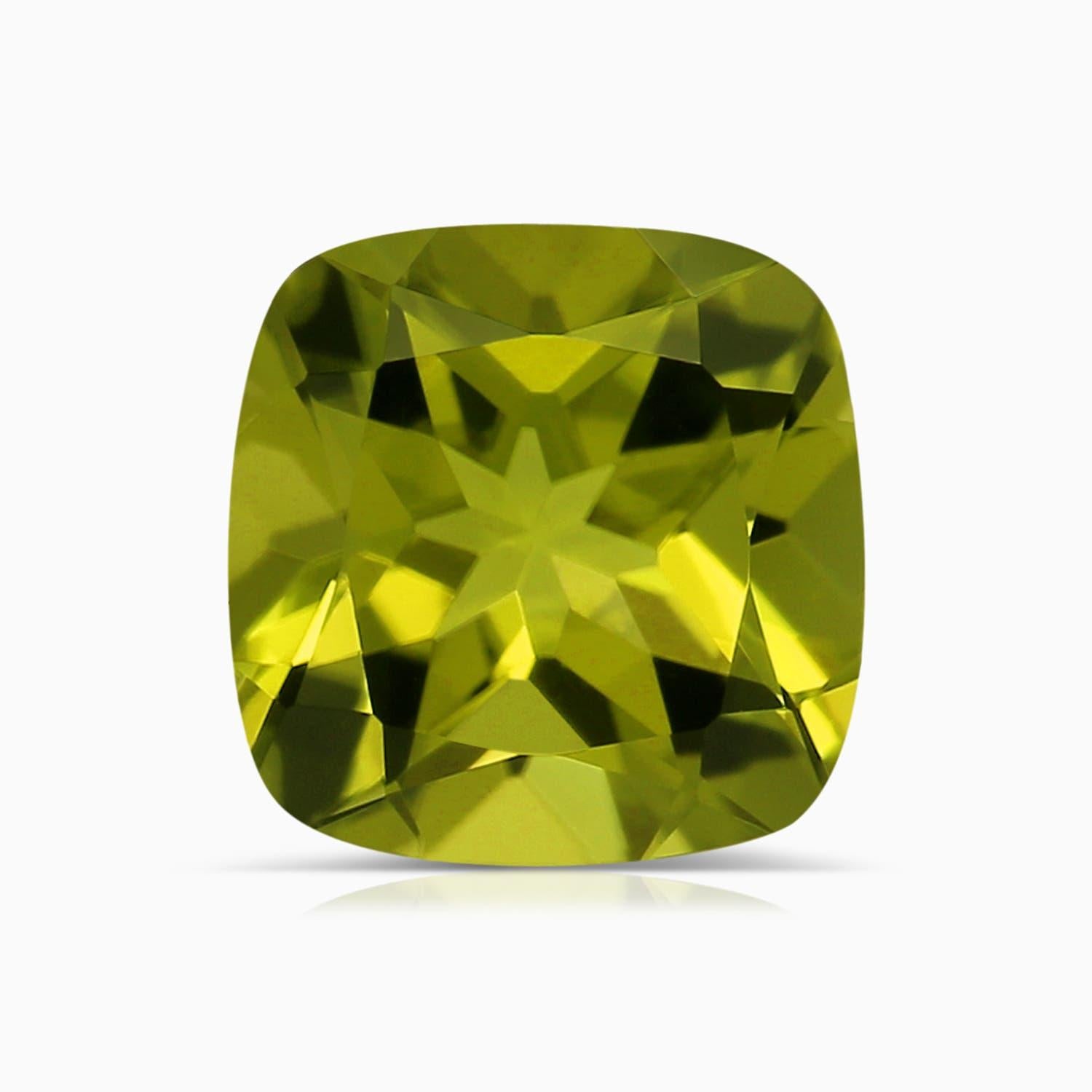Angara natürlichen GIA zertifiziert Solitär Kissen 1,46 ct Peridot Ring in 14K Gold im Angebot 1