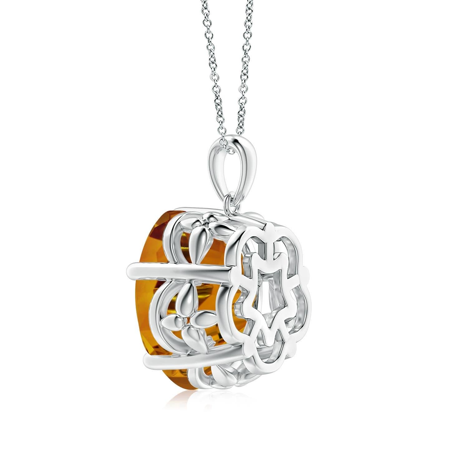 Taille mixte Angara Nature Solitaire certifié GIA Fleur 9,3 ct Citrine pendentif en or 14k en vente