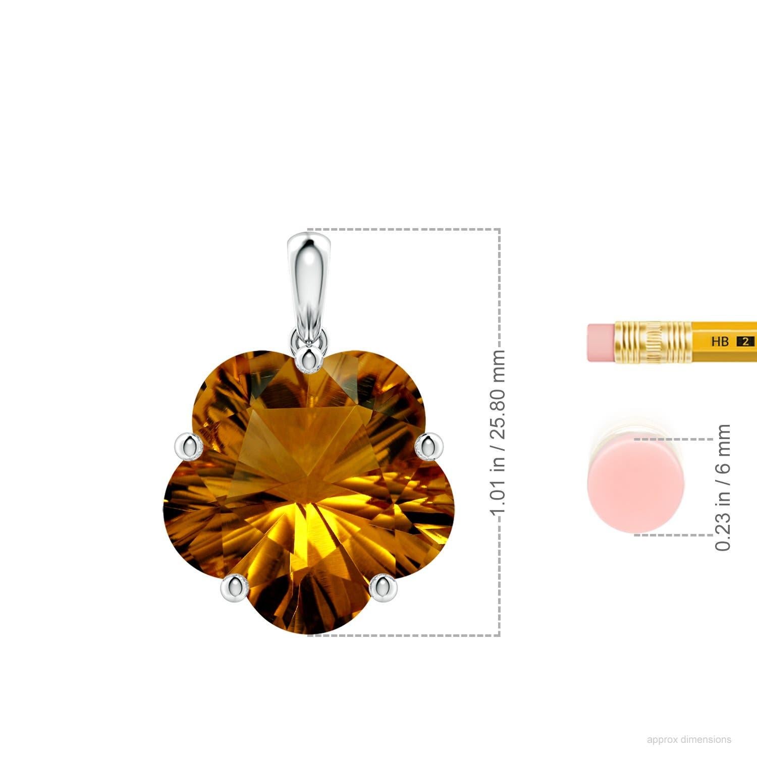 Angara Nature Solitaire certifié GIA Fleur 9,3 ct Citrine pendentif en or 14k Neuf - En vente à Los Angeles, CA
