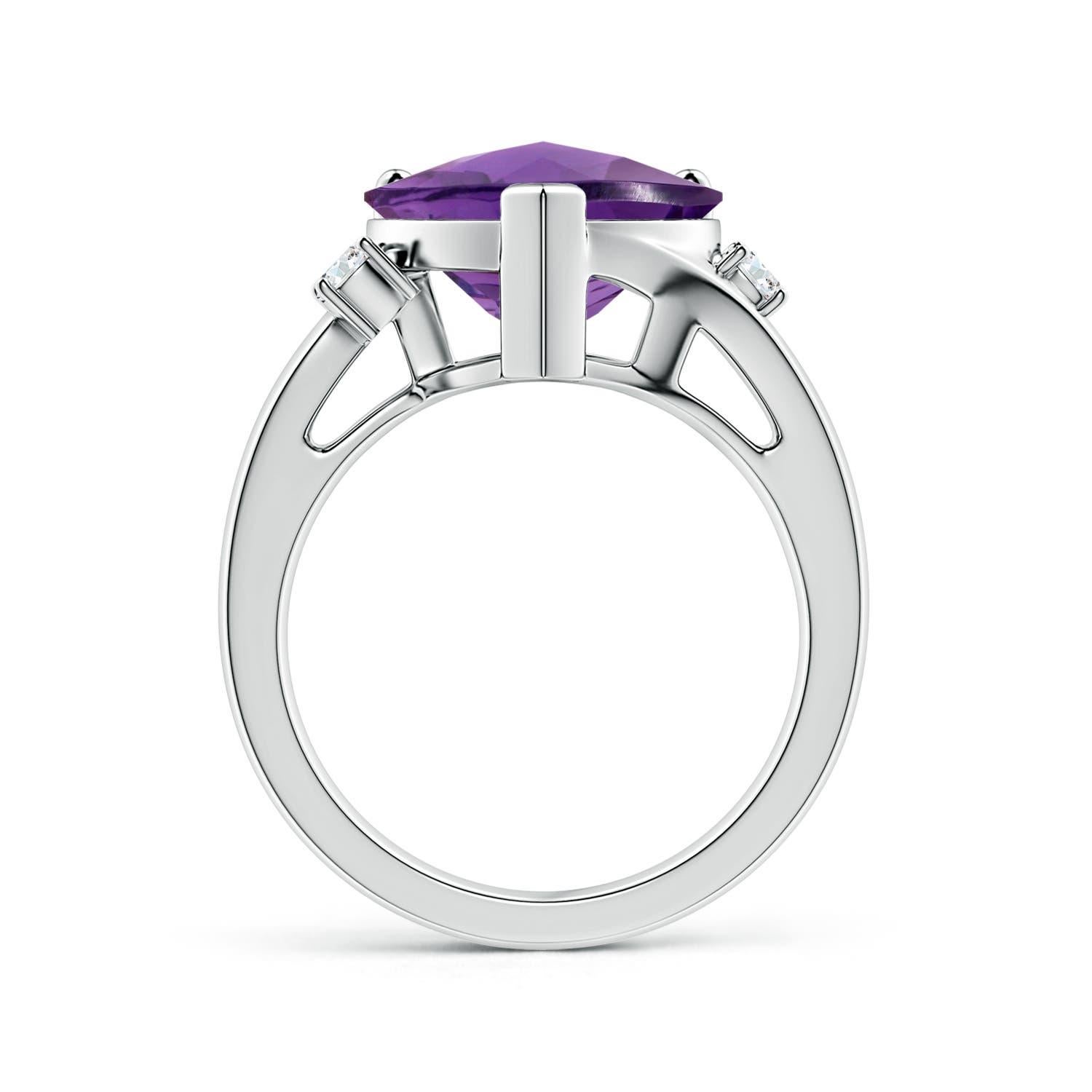 Cuore Anello Angara Nature certificato GIA con cuore solitario di ametista da 4,66 carati in oro 14K in vendita