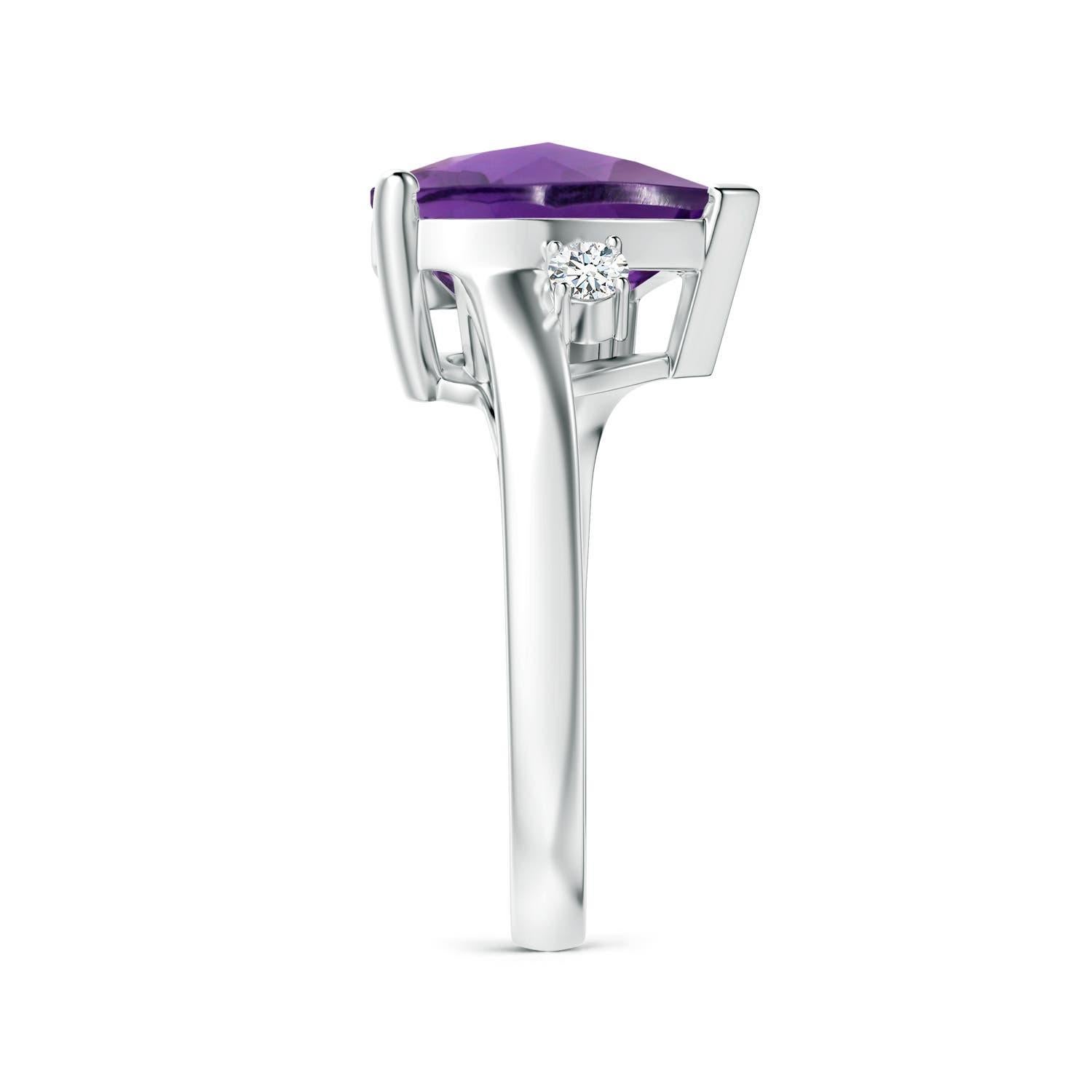 Anello Angara Nature certificato GIA con cuore solitario di ametista da 4,66 carati in oro 14K In condizioni Nuovo in vendita a Los Angeles, CA