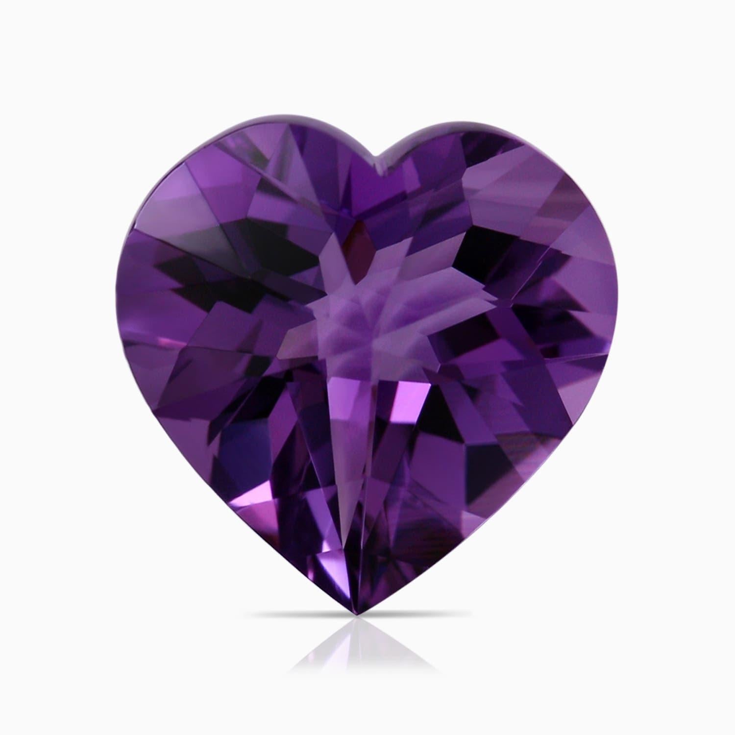 Anello Angara Nature certificato GIA con cuore solitario di ametista da 4,66 carati in oro 14K in vendita 3