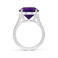 Angara Natural GIA zertifiziert Solitär Oval 12,46 ct Amethyst in 14K Solid Gold