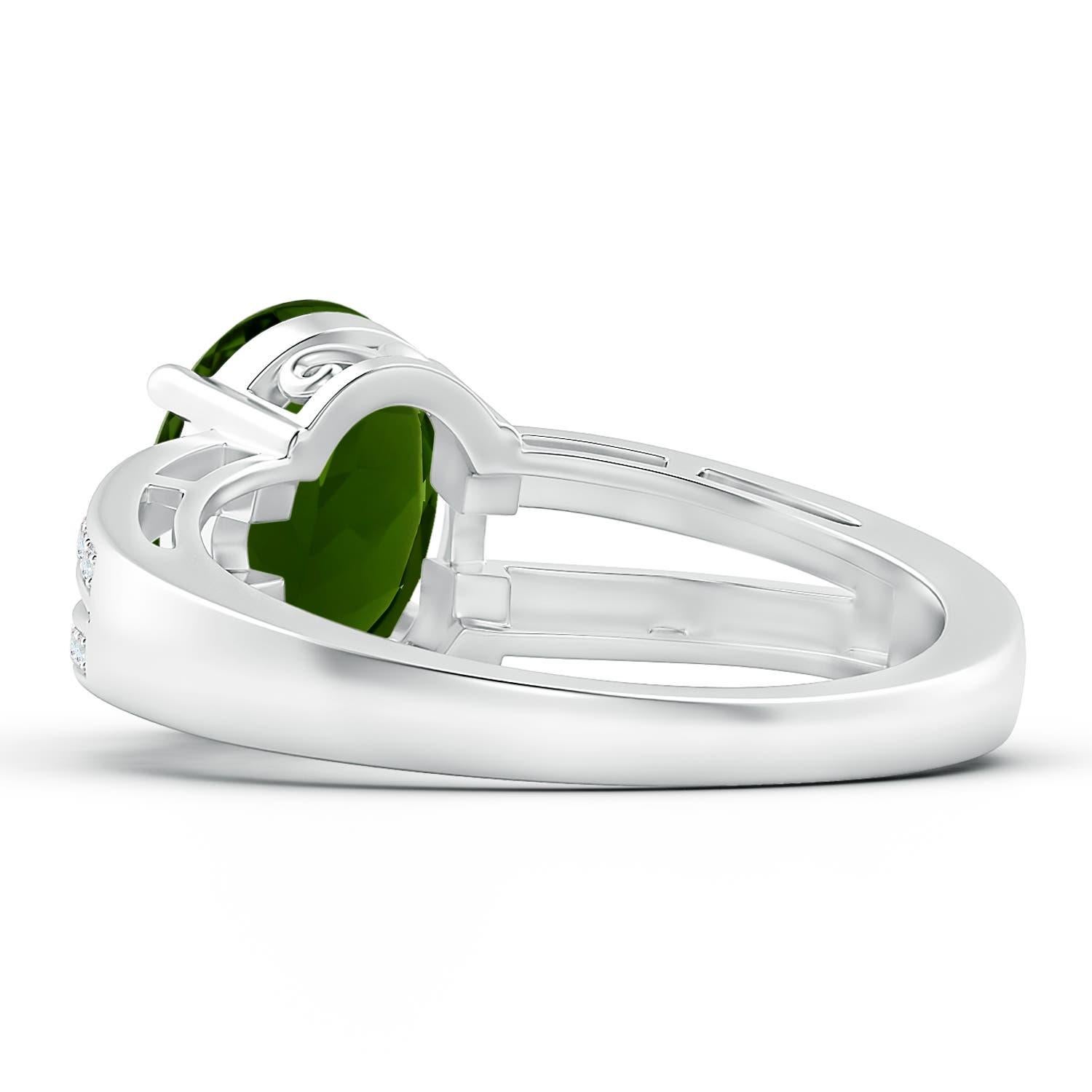 Taille ovale Angara Bague solitaire en or 14 carats avec tourmaline ovale de 2,12 ct certifiée GIA Naturelle en vente