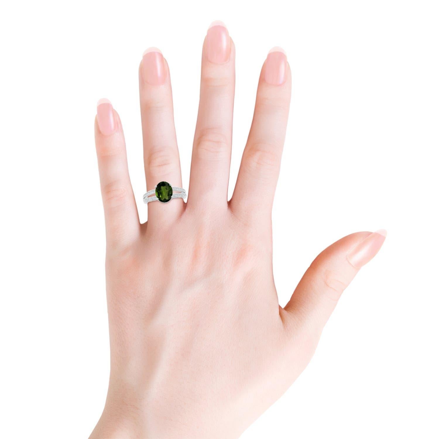 Angara Bague solitaire en or 14 carats avec tourmaline ovale de 2,12 ct certifiée GIA Naturelle Neuf - En vente à Los Angeles, CA