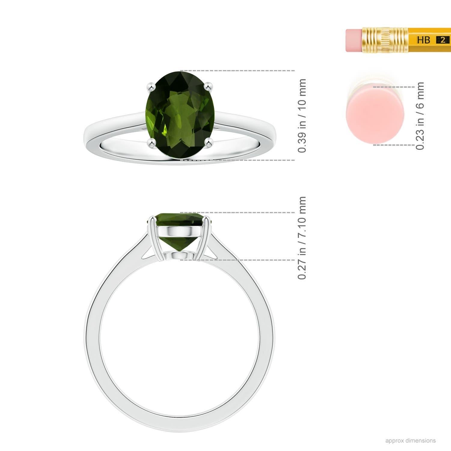 Angara Natural GIA zertifiziert Solitär Oval 2,12 ct Turmalin Ring in 14K Gold Damen im Angebot
