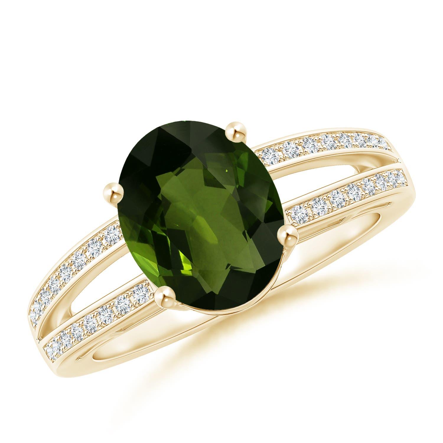 Angara Bague solitaire en or 14 carats avec tourmaline ovale de 2,12 ct certifiée GIA Naturelle en vente 3