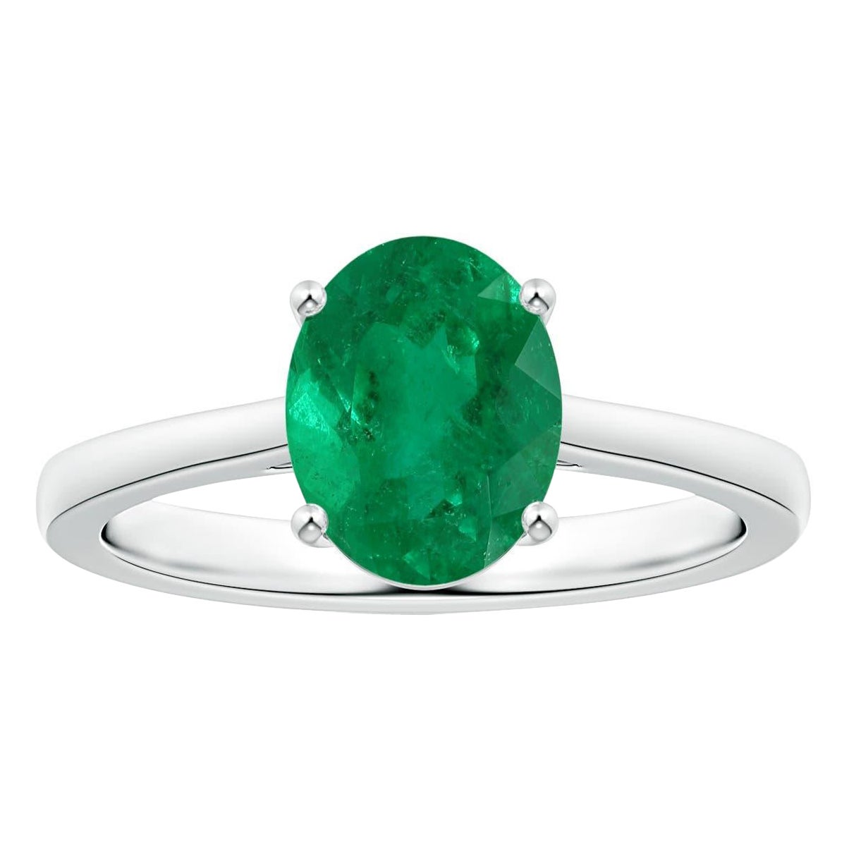 Angara Nature Solitaire certifié GIA 2.17 ct Emeraude ovale en or 14K