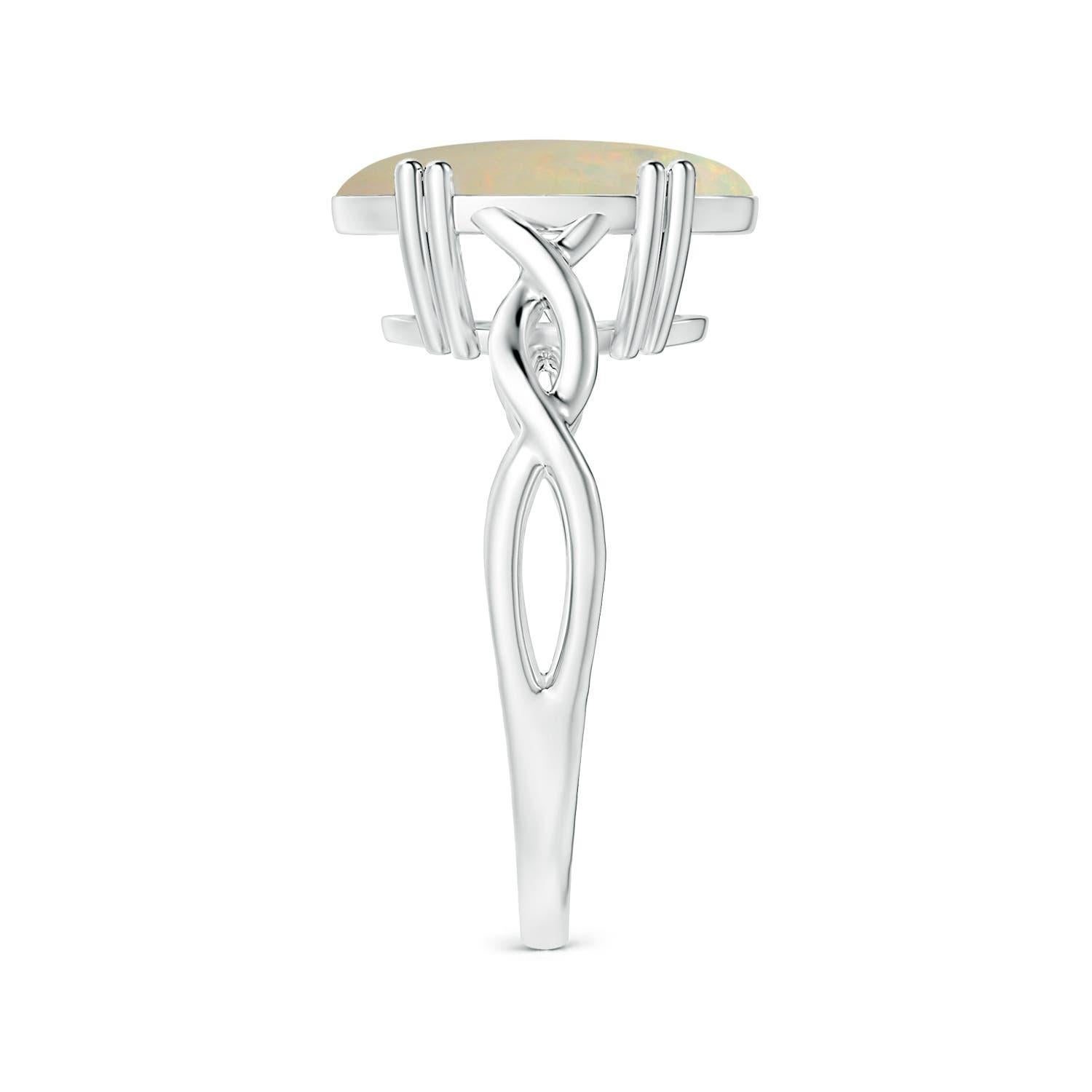 Taille ovale Angara Bague en or massif 14K avec opale ovale certifiée GIA et solitaire de 4,65 ct. en vente