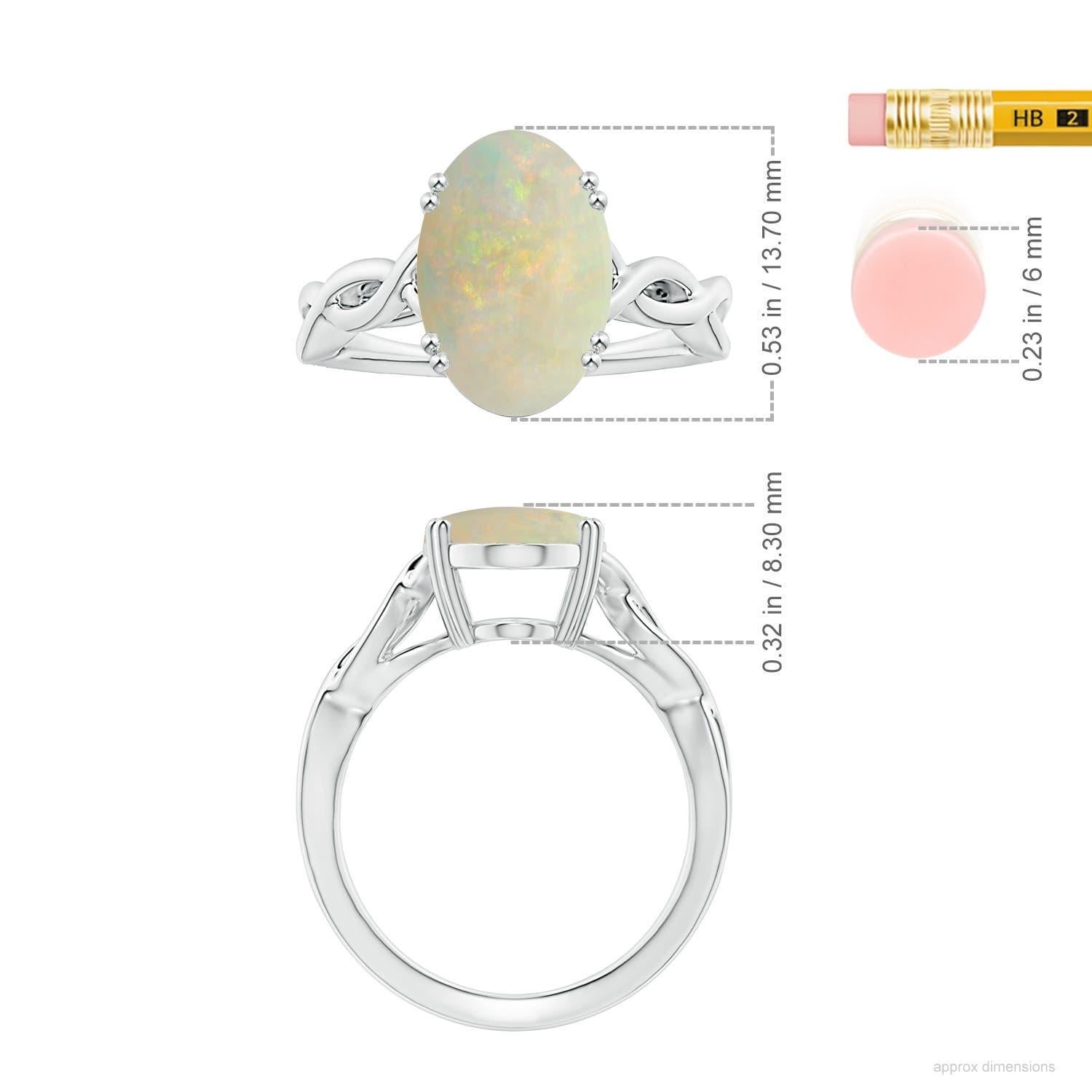 Angara Bague en or massif 14K avec opale ovale certifiée GIA et solitaire de 4,65 ct. Pour femmes en vente