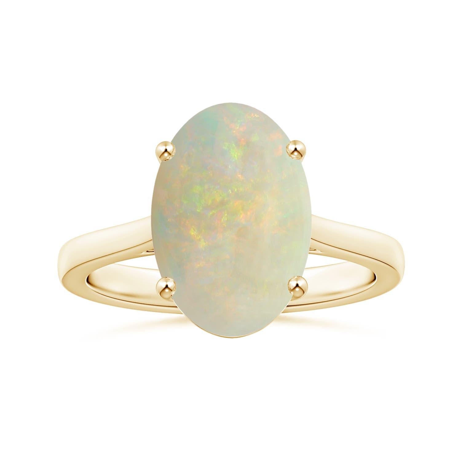 Angara natürlichen GIA zertifiziert Solitär Oval 4,65 ct Opal Ring in 14K massivem Gold im Angebot 3