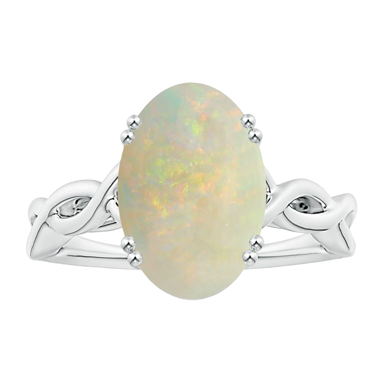 Anello con solitario ovale da 4,65 ct in oro massiccio di Angara Nature certificato GIA