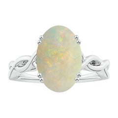 Anello con solitario ovale da 4,65 ct in oro massiccio di Angara Nature certificato GIA