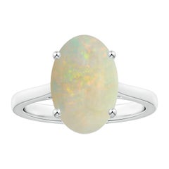 Angara natürlichen GIA zertifiziert Solitär Oval 4,65 ct Opal Ring in 14K massivem Gold