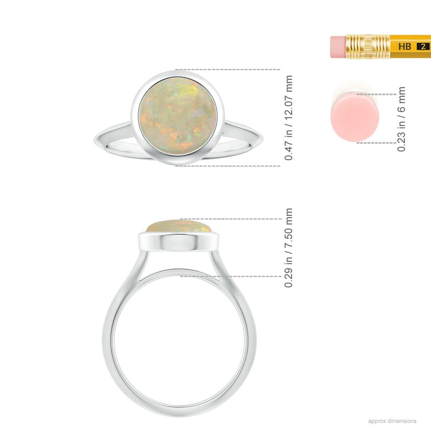 Angara natürlichen GIA zertifiziert Solitär Runde 2,08 ct Opal Ring in 14K massivem Gold Damen im Angebot