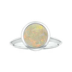 Angara natürlichen GIA zertifiziert Solitär Runde 2,08 ct Opal Ring in 14K massivem Gold