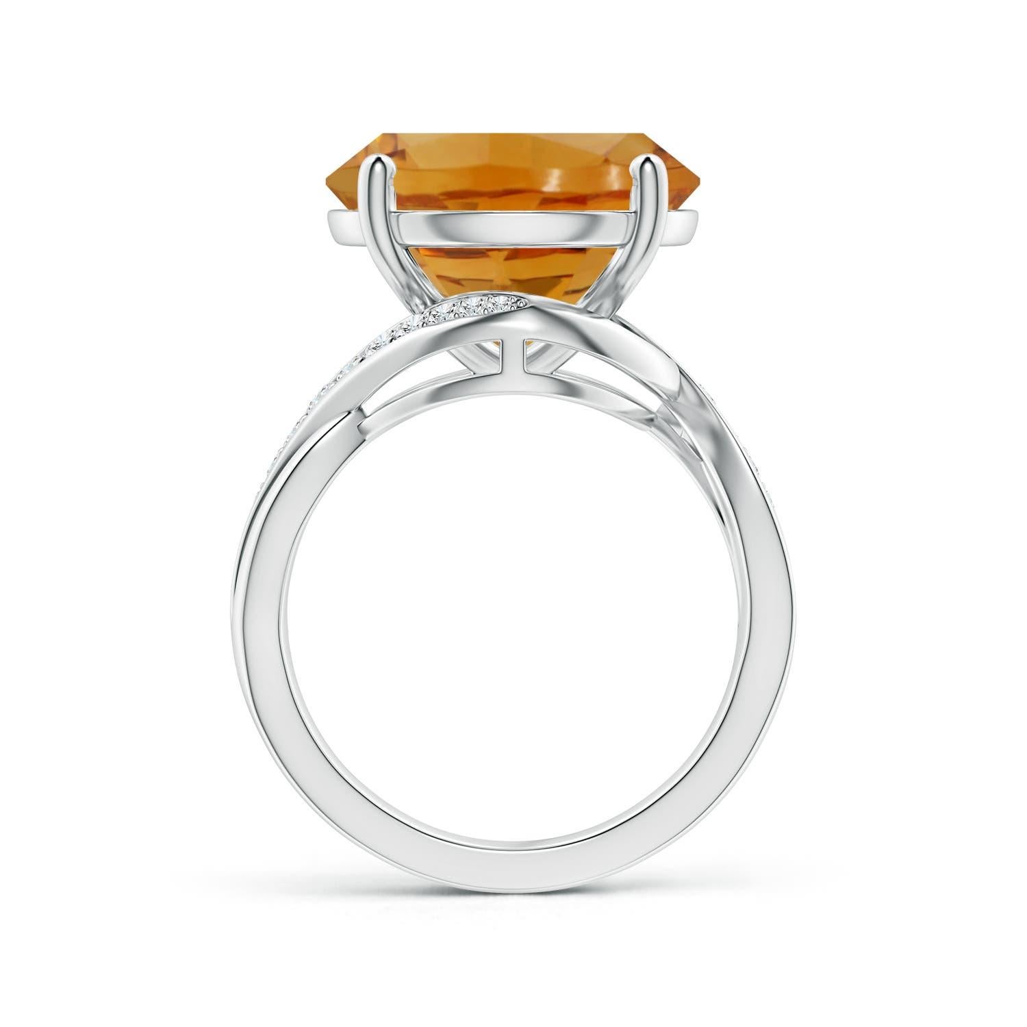 Taille ronde Angara Nature Solitaire certifié GIA 9,03 ct Citrine ronde en or 14K en vente