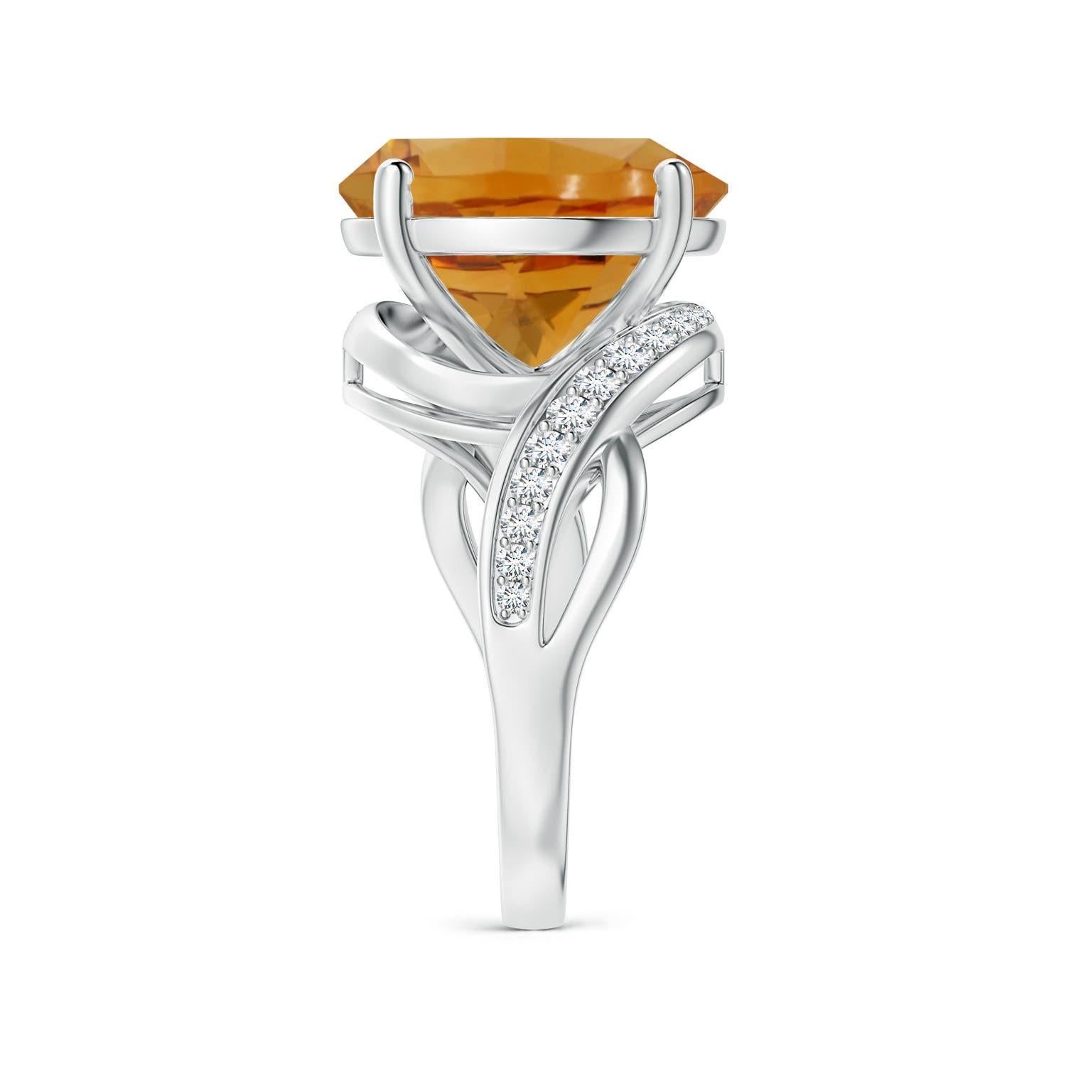 Angara Nature Solitaire certifié GIA 9,03 ct Citrine ronde en or 14K Neuf - En vente à Los Angeles, CA