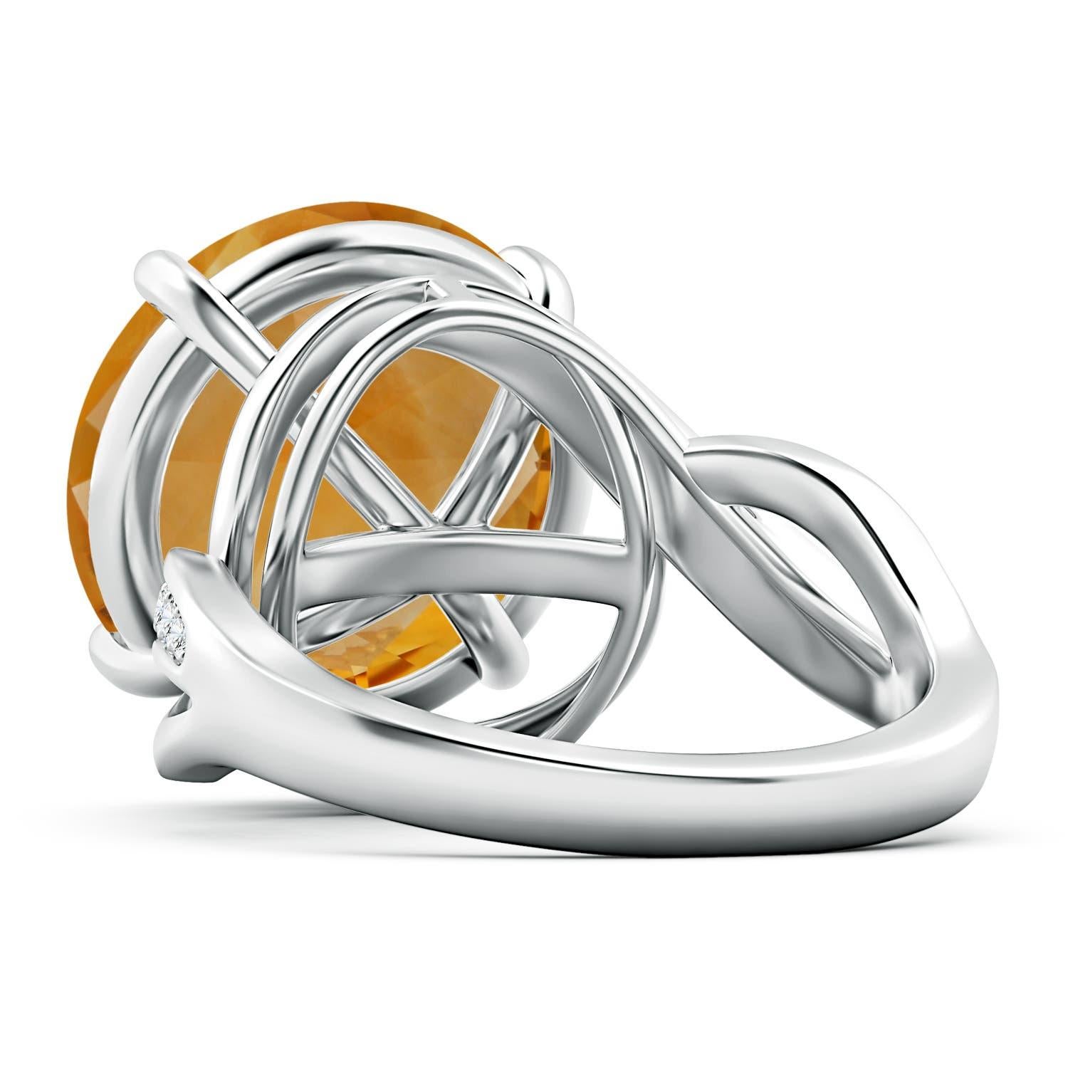 Angara Nature Solitaire certifié GIA 9,03 ct Citrine ronde en or 14K Pour femmes en vente