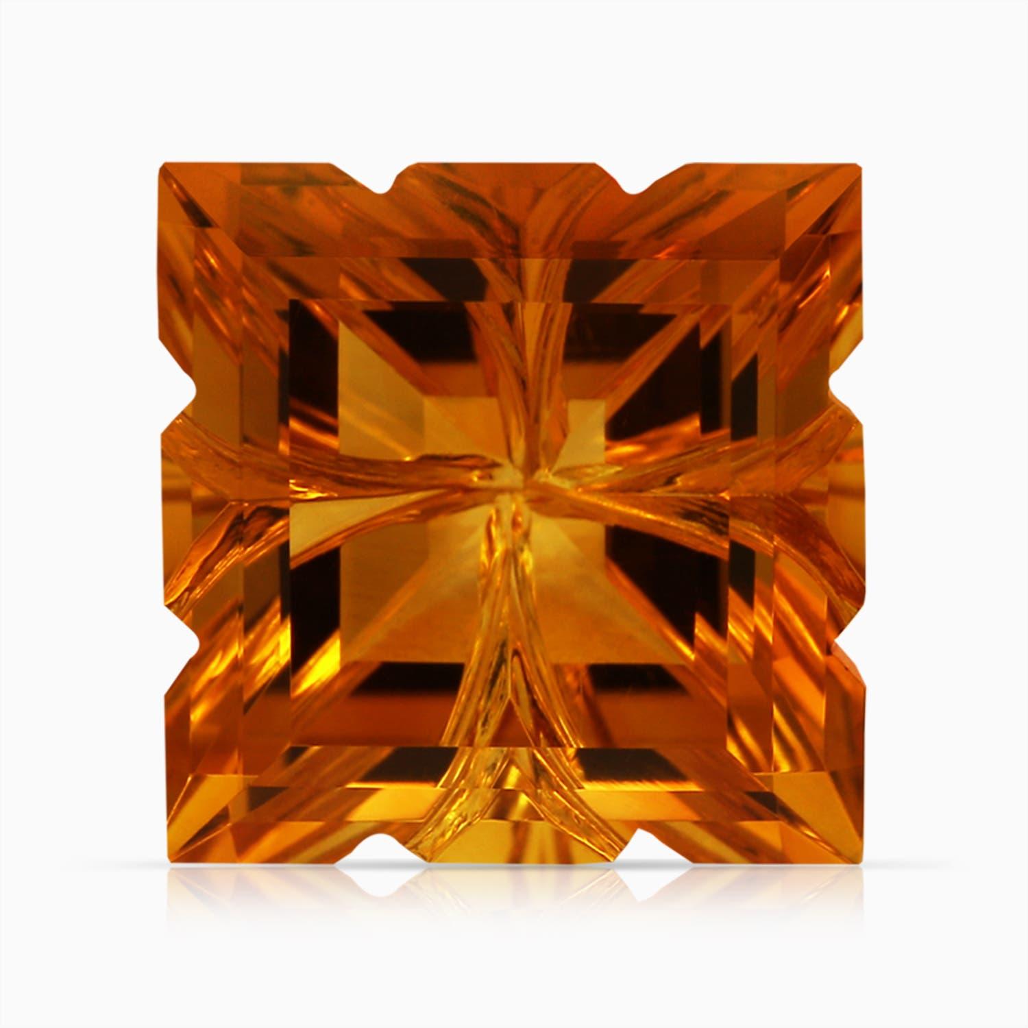Anello incrociato con Citrino quadrato da 7,69 carati certificato GIA di Angara in oro 14K in vendita 2