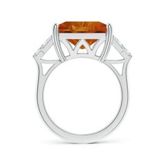 Angara Natural GIA Certified Square 7.69 ct Citrine & Diamond Ring in 14K Gold