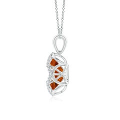 Angara Natural GIA Certified Square 7.69ct Citrine & Diamond Pendant in 14K Gold